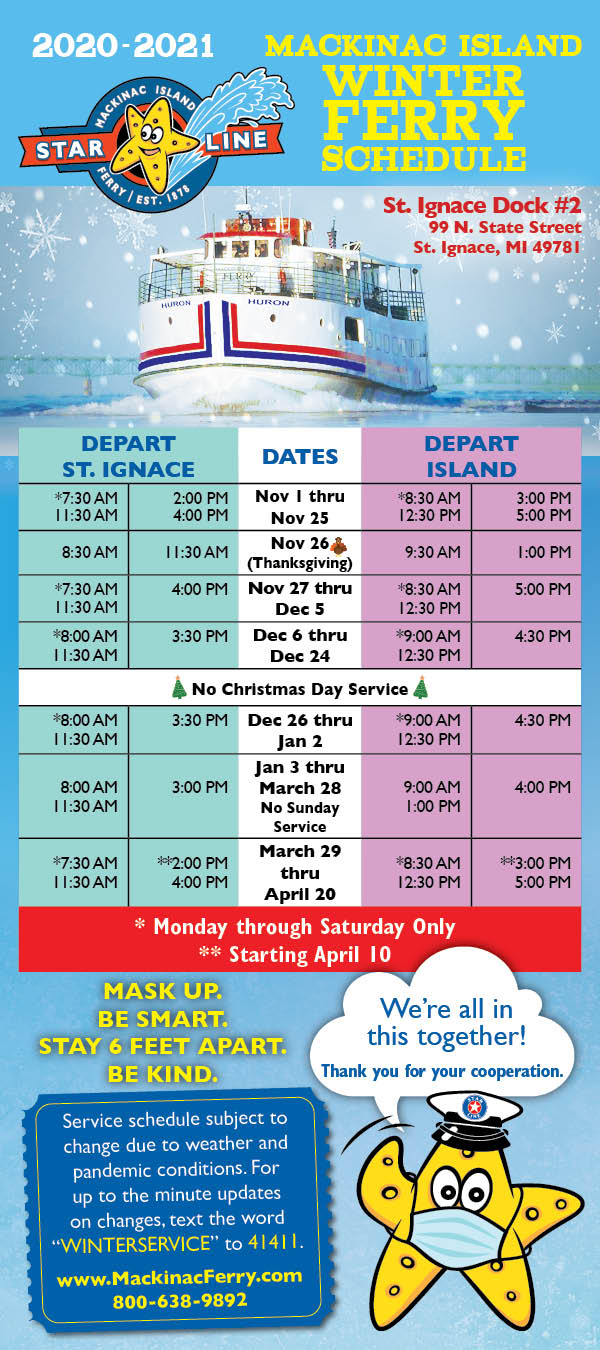Mackinac Island Ferry Schedule 2022 Winter Service Mackinac Island Ferry