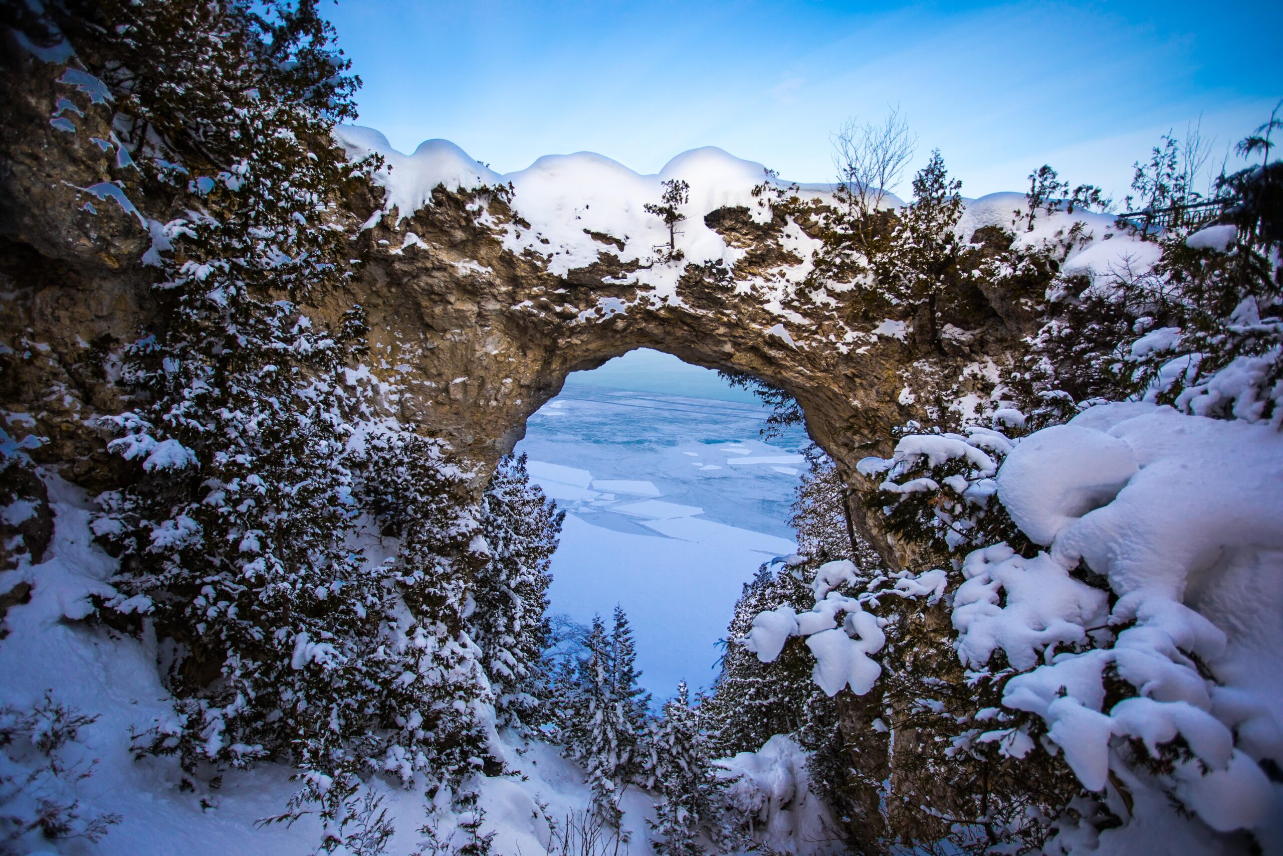 Mackinac Island Winter Arch Rock